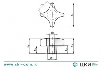 Ручка крестообразная DIN 6335