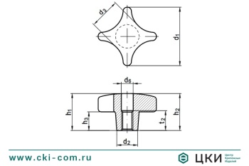 Ручка крестообразная DIN 6335