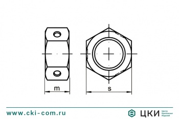 Гайка шестигранная с углублениями ART.84032 М8, нерж. сталь A2