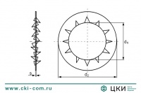 Шайба стопорная с упругими зубцами DIN 6798 J