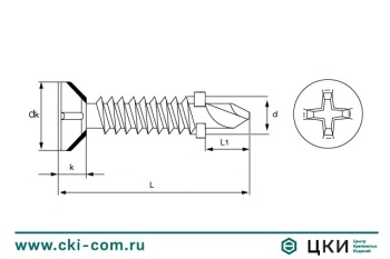 Саморез для крепления древесины к металлу
