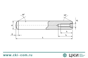 Штифт цилиндрический закалённый DIN 7979 D с внутренней резьбой