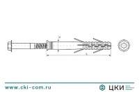 Дюбель фасадный DF-B с шестигранным шурупом