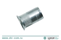 Заклепка-гайка круглая рифленая закрытая с потайным буртом
