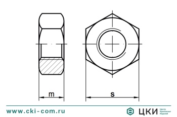 Гайка шестигранная DIN 555
