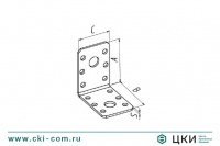 Пластина угловая с отверстиями разного диаметра