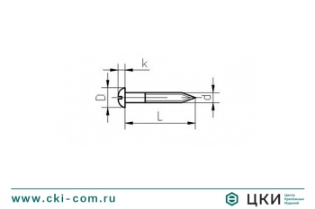 Шуруп с полукруглой головкой и прямым шлицем ГОСТ 1144-80