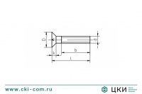 Винт с потайной головкой класса точности B ГОСТ 17475-80
