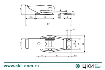 Замок-стяжка 57мм ц. (2.17.00)