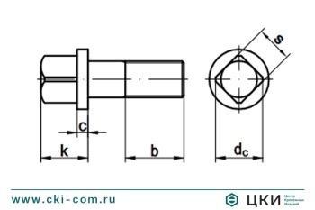 Винт установочный с квадратной головкой DIN 478