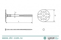 Дюбель для теплоизоляции IZО с пластиковым гвоздем