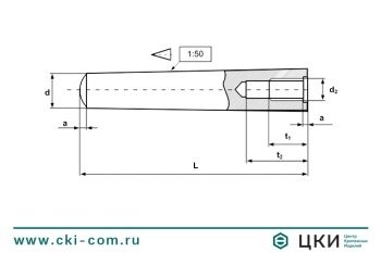 Штифт конический DIN 7978 с внутренней резьбой