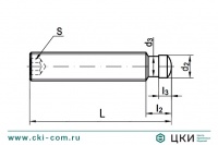 Шпилька резьбовая с упорной цапфой DIN 6332