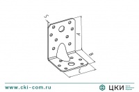 Пластина угловая усиленная с отверстиями разного диаметра