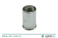 Заклепка-гайка круглая рифленая открытая с потайным буртом