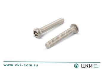 Винт ~ISO 7380 с полукруглой головкой и звездообразным углублением со штифтом TORX-PIN