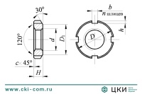 Гайка круглая ГОСТ 11871 шлицевая
