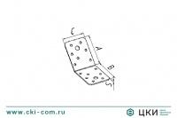 Пластина перфорированная угловая 135° с отверстиями разного диаметра