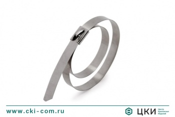 Стяжка крепежная под двойной обхват стальная нержавеющая