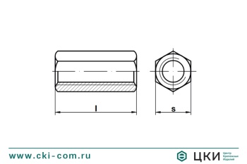Гайка соединительная удлиненная с трапецеидальной резьбой art. 88090