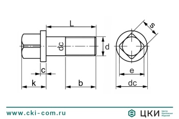 Винт DIN 478 установочный с квадратной головкой