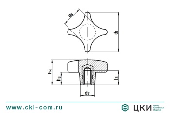 Ручка крестообразная DIN 6335