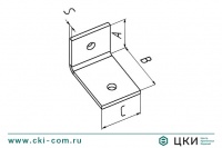 Пластина угловая утолщенная с одинаковыми отверстиями