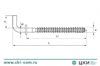 Шуруп-крючок Г-образный с фланцем