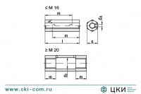 Гайка удлинённая с отверстиями DIN 1479
