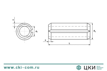 Штифт цилиндрический пружинный DIN 1481