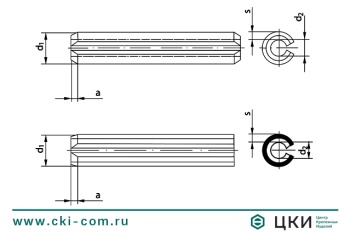 Штифт цилиндрический пружинный DIN 7346